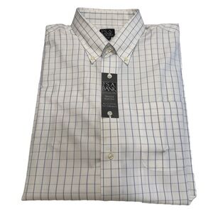 Jos. A. Bank Men's Non Iron Button down Shirt Long Sleeves Check  Sz 17.5